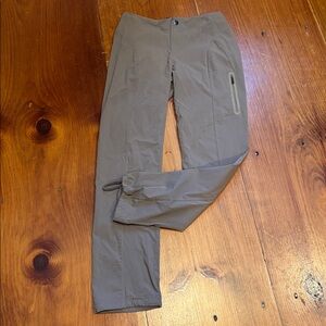 COLUMBIA 6 Brown Omni-Tech Lightweight Nylon Pants Cinch Cuff Zipper Pockets